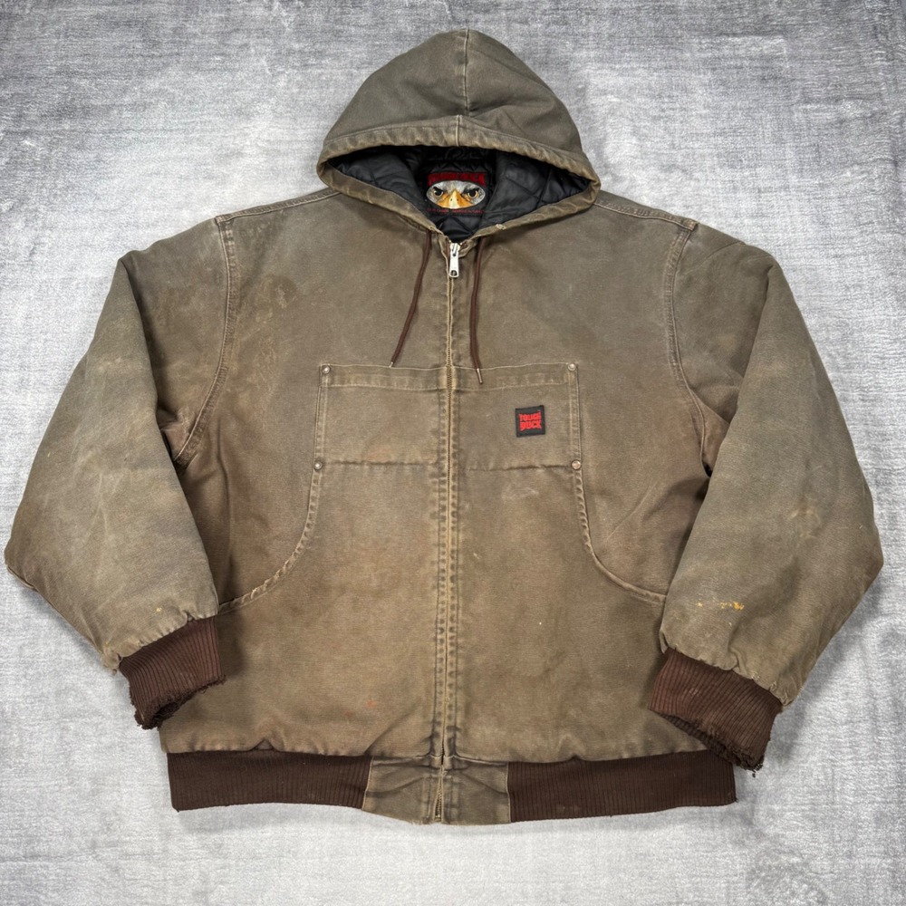 Canvas Hooded Bomber Jacket - Brown